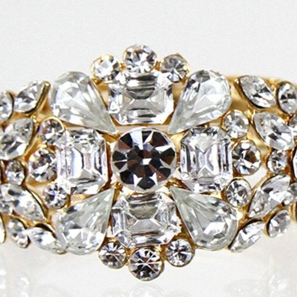 Bijou rhinestone/gold stretch bracelet - Picture 2 of 7